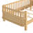 Full Size Wood Platform Bed for Kids,with Safety Guardrails, Detachable Fence and Extra Side Guardrail,Natural-1848083493-1848083514