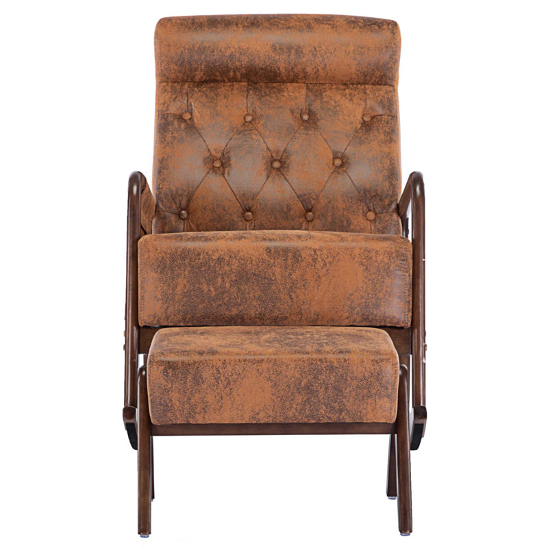 Solid +PlyWood Rocking Chair, Coffee Polyester Fabric