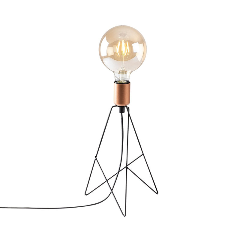 Lampe fantaisie en métal Eriyona, Noir / Cuivre