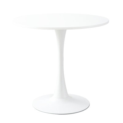 Modern White Table, 31.5'', For Dining & Leisure. Surface And Strong Metal Base. Thanksgiving, Black Friday, Cyber Monday, Christmas. Easy To Clean Install Kitchen 31.5''. Great