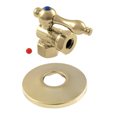 Kingston Brass 1/2-Inch FIP x 1/2 or 7/16-Inch Slip Joint Quarter-Turn Angle Stop Valve with Flange