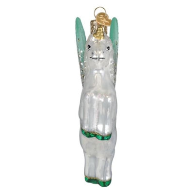 Blown Glass Ornament for Tree, Radiant Pegasus