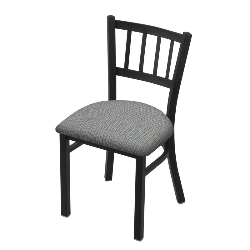 Chaise Contessa 610, Tissu graphique alpin, Noir froissé