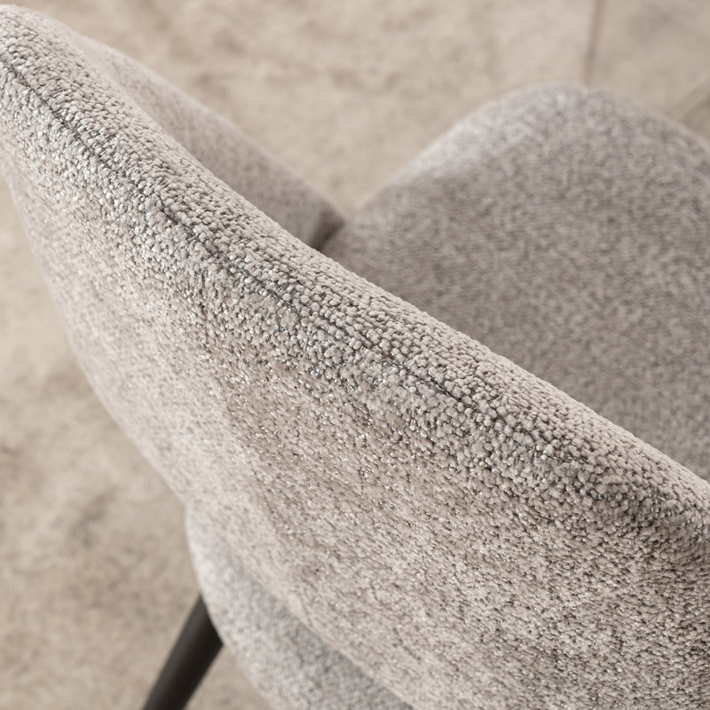 Chaise d'appoint rembourrée Modern, Tissu gris