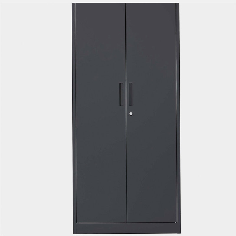 Armoire de rangement en métal 72 po H, armoire verrouillable en acier à outils noir avec portes et 4 tablettes, grands classeurs pour systèmes de rangement de garage, classeur verrouillable pour bureau personnel, salle de classe / garde-manger
