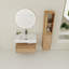 30 inch Wall-Mounted Bathroom Vanity with Resin Sink and Side Cabinet,Soft Close Drawer