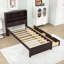 Lit plateforme en bois avec veilleuse intégrée, double tiroir, stations de charge et tête de lit-920095858-920095823
