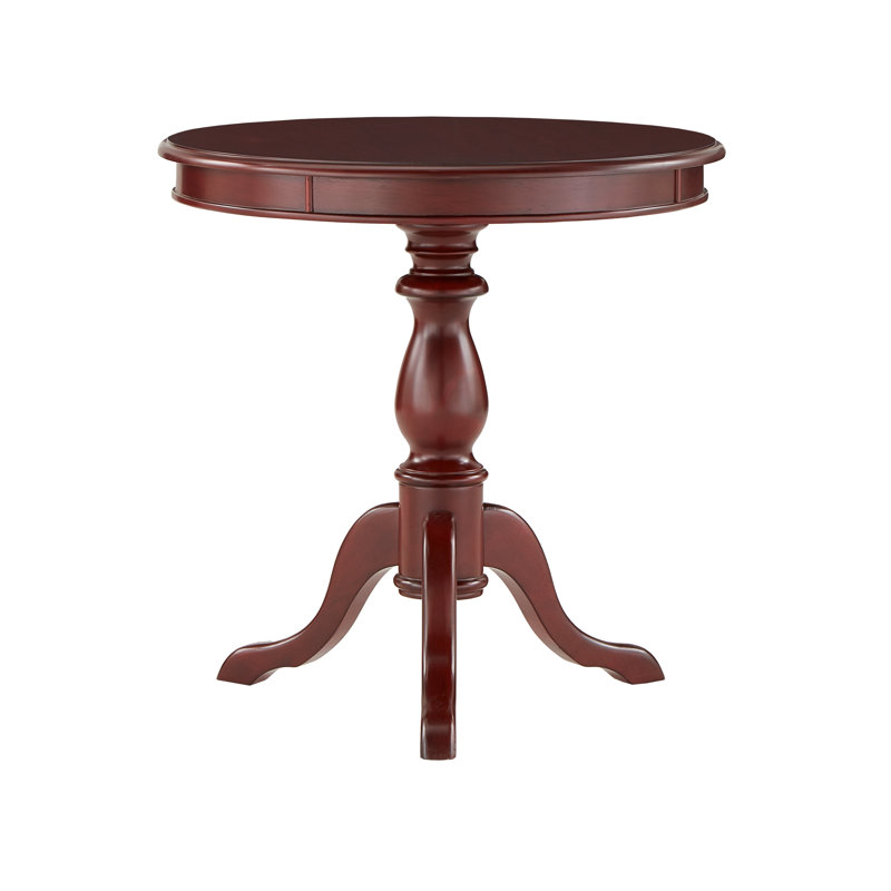 Pamela Solid Wood End Table, Burgundy