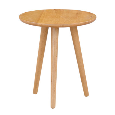 Mccormick Solid Wood Top Three Leg Round Side Table