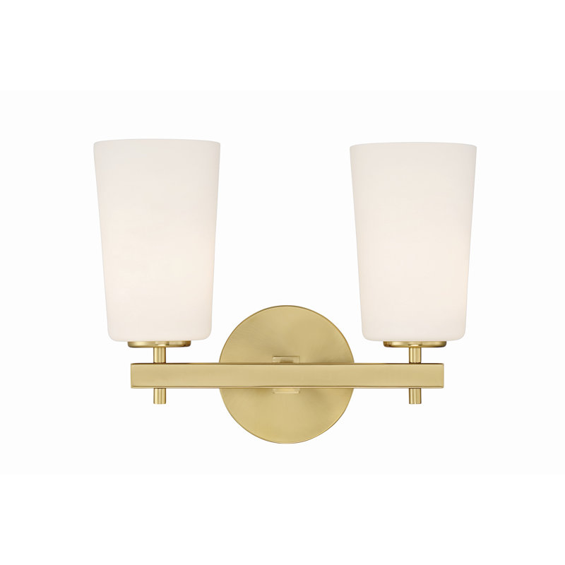 2 - Light Dimmable Vanity Light, Aged Brass