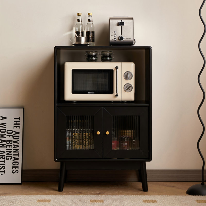 23.62"Solid Wood Pine Black Sideboard