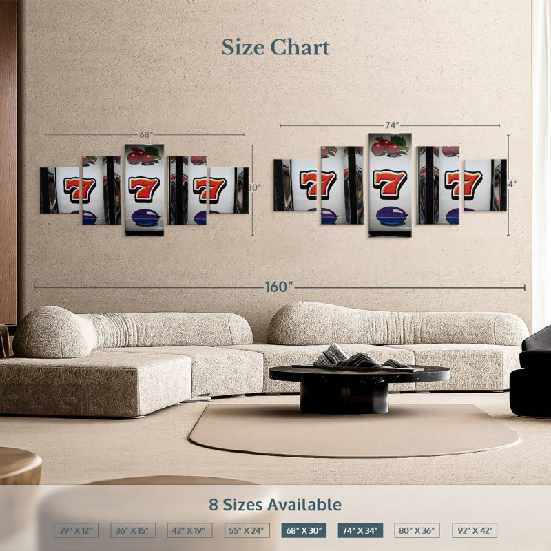 'Winning Slot Machine Display, 34" H x 74" W
