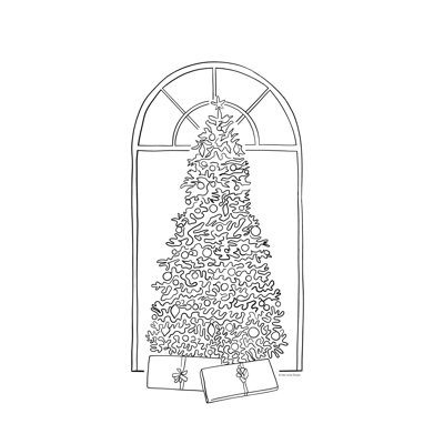 Geohagan " Christmas Tree Line Drawing "