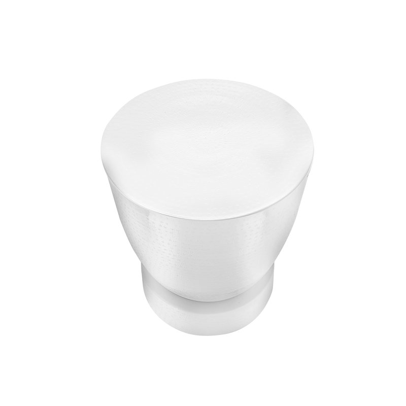 Abdiwahid Iron Top End Table, White