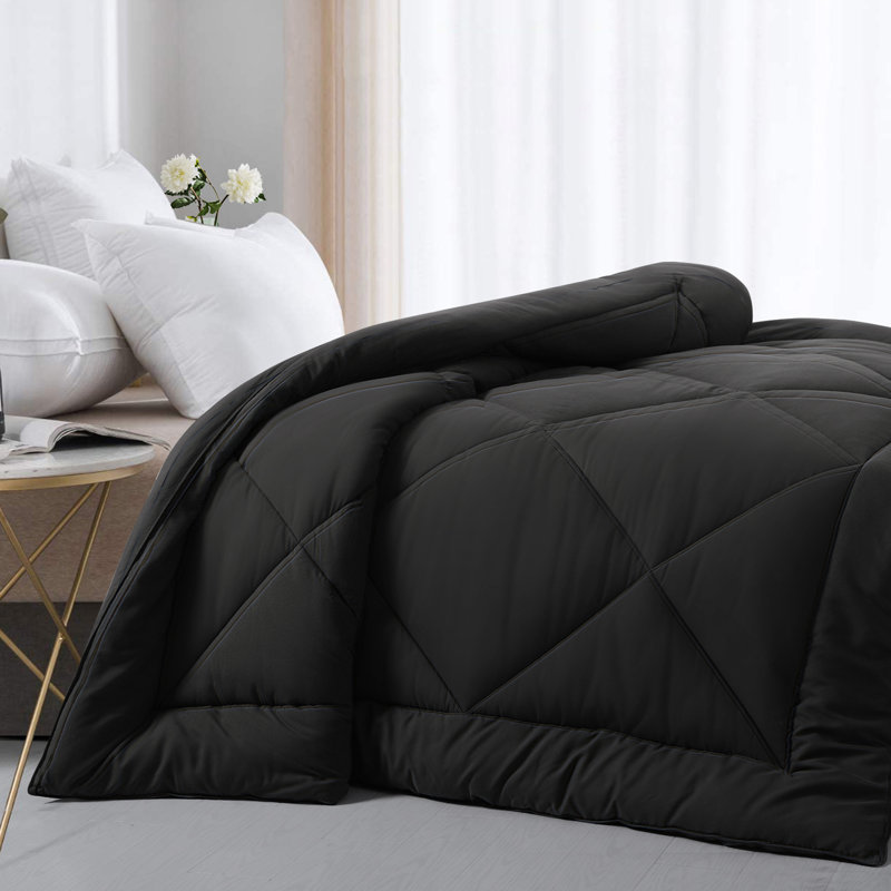 All Season Soft Quilted Down Alternative Comforter Reversible Duvet Gray, Full