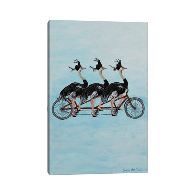 Ostriches On Bicycle by Coco De Paris - Print on Canvas