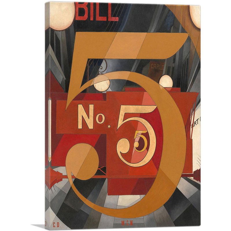 «I Saw the Figure 5 in Gold» par Charles Demuth, reproduction d'art sur toile tendue, H 40 po x l 26 po x P 1,5 po