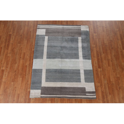 One-of-a-Kind 4'7" X 6'6" New Age Wool Area Rug in Gray