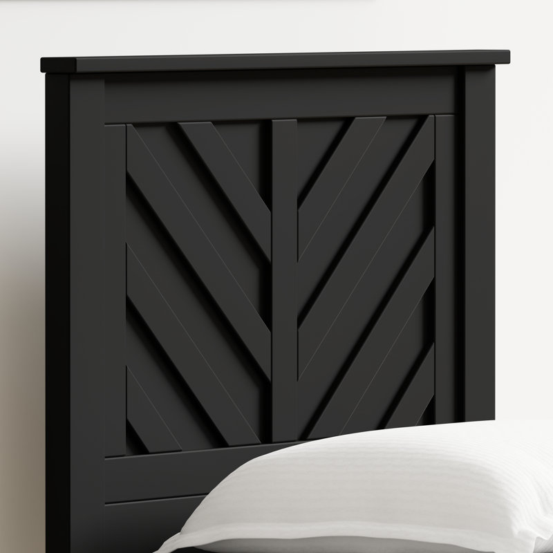 Alycee Solid Wood Panel Headboard, Twin, Black