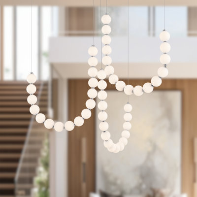 Akoya 48 Light Silver dimmable LED Chandelier