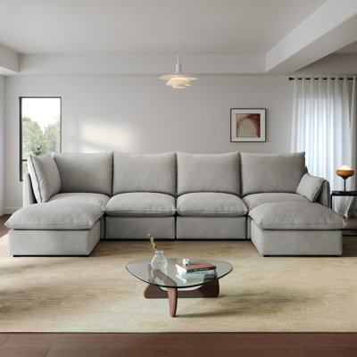 Canapé rembourré en nuage, canapé modulaire modulaire, canapé confort rembourré de duvet moderne avec housse amovible pour salon, siège profond