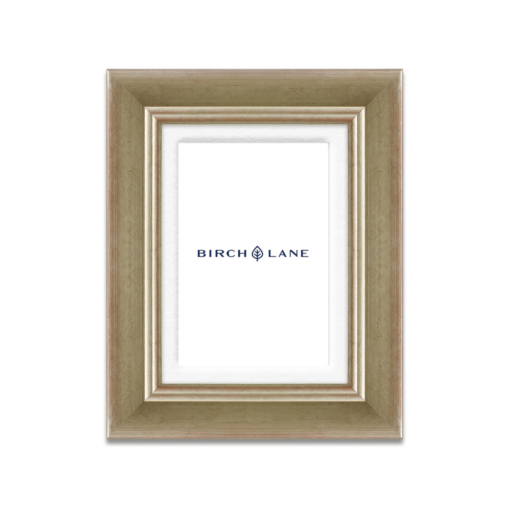 Wood Picture Frame with Mat, Silver, 5" x 7"