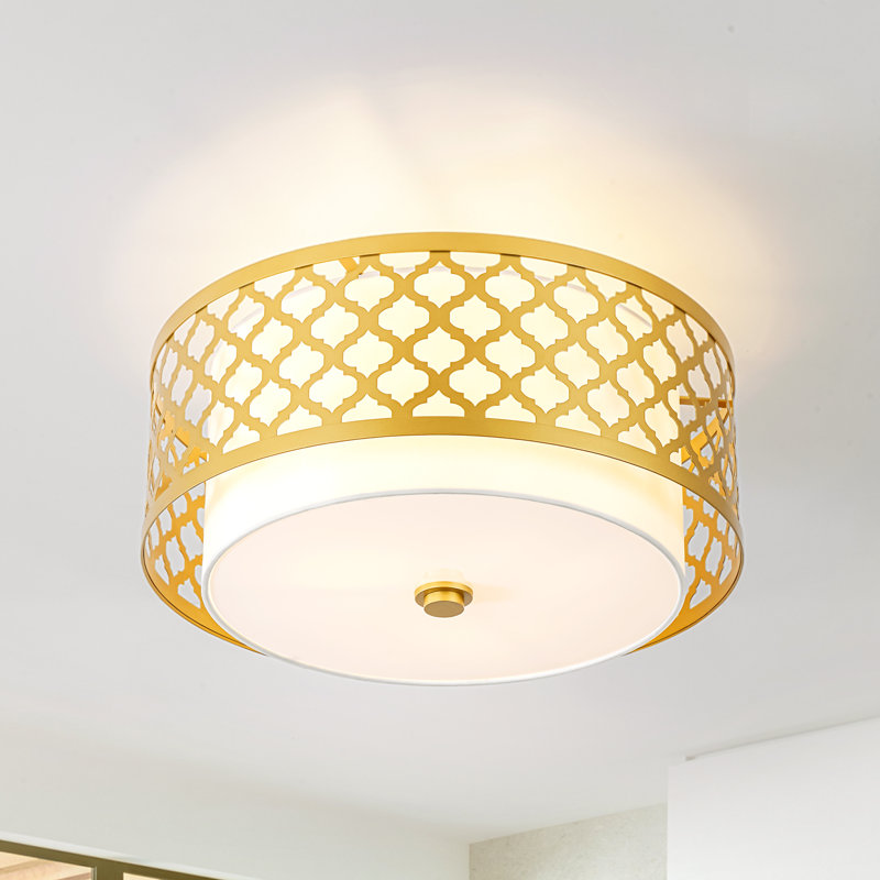 Plafonnier semi-encastré 3 lumières tambour