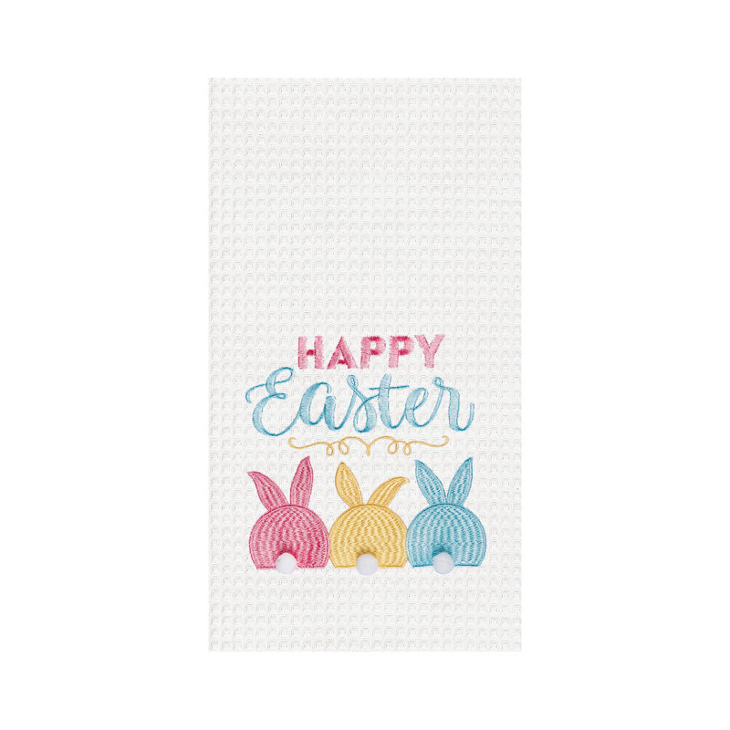 Serviette Bunny & Duckling, Blanc / lapin rose et caneton