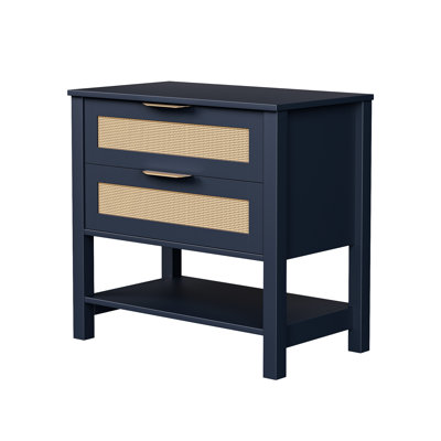 Rattan 2-Drawer End Table