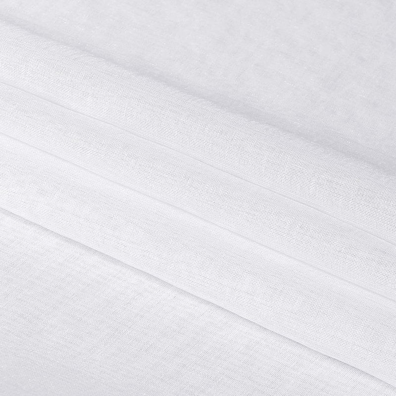2 Panels White Sheer Curtains for Living Room Linen Look Voile Drapes Grommet Window Curtain Panel, 46" W x 84" L