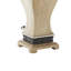 Lampe de table sculptée brune à volutes en polystone avec détails noirs et abat-jour conique