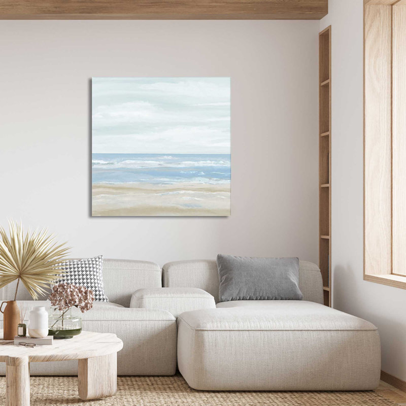 La mer I par Elizabeth Medley - Peinture, L 18 po x H 18 po, Toile tendue