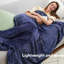 Navy Blue Geometric Flannel Blanket, Soft & Cozy Throw for Sofa & Bed, Machine Washable-125360325