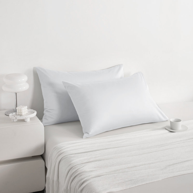 Egyptian-Quality Cotton Bed Pillowcases, 500 Thread Count Cotton Sateen Pillowcases with Envelope Closure - NTBAY, White