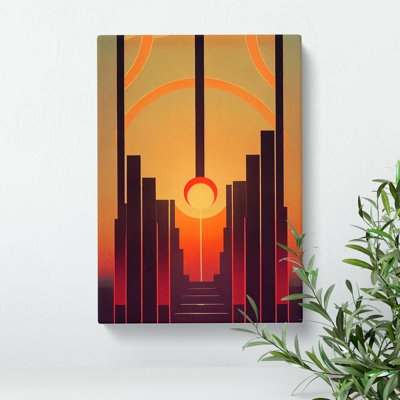 Art Deco Sunset No.1 - Wrapped Canvas
