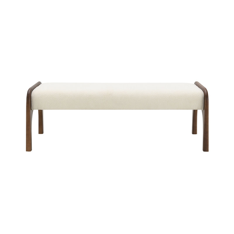 50.25 Inch Upholstered Long Bench, Beige