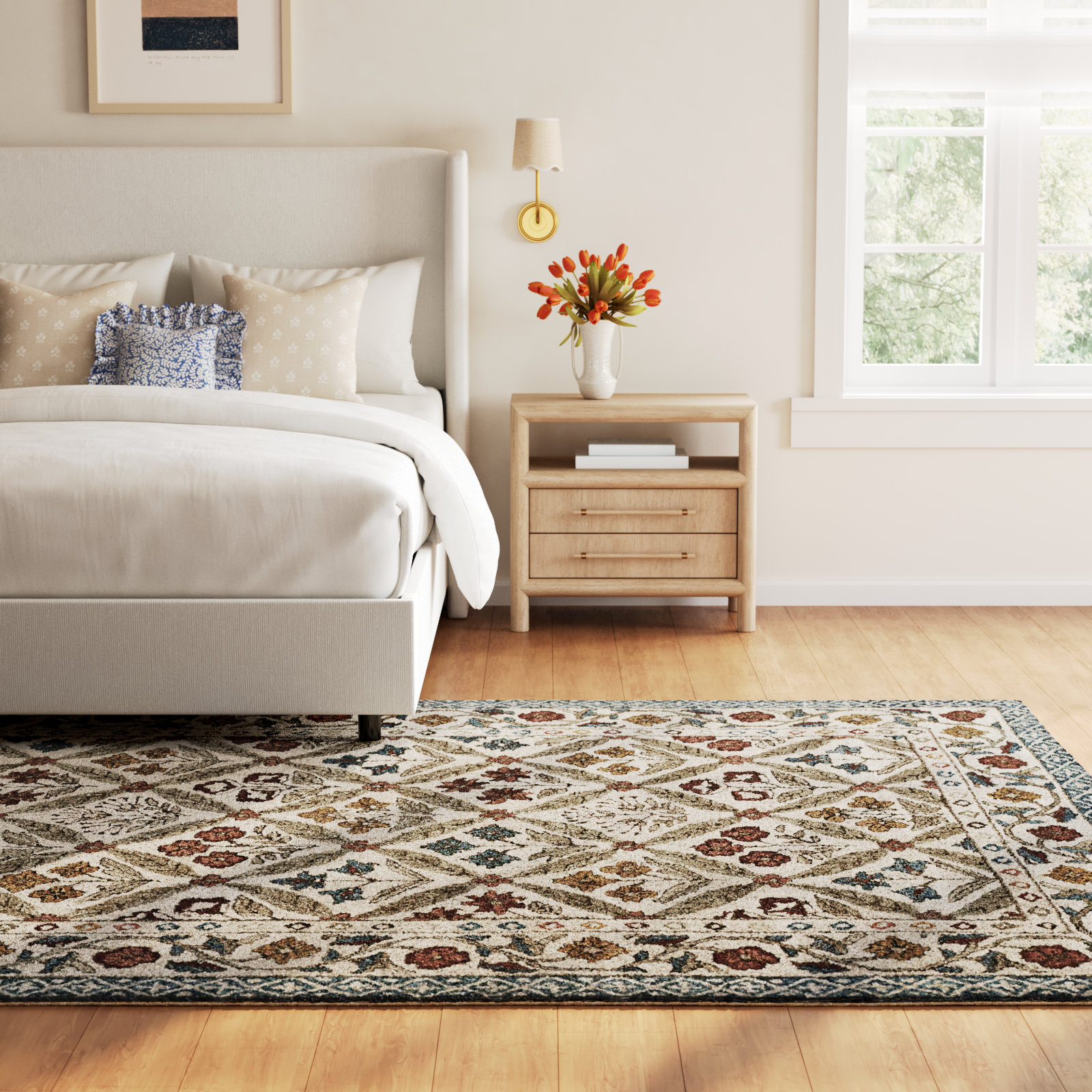 Alice Hand-Woven Floral Rug, Rectangle 3'6" x 5'6"