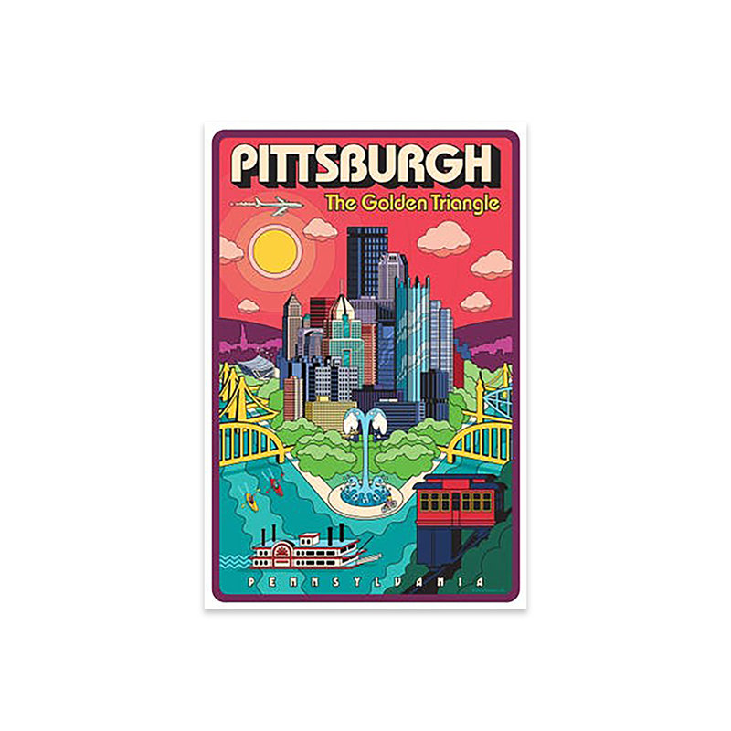 «Pittsburgh Pop Art Travel» par Jim Zahniser, impression sur toile tendue, H 24 po x l 16 po x P 0,25 po