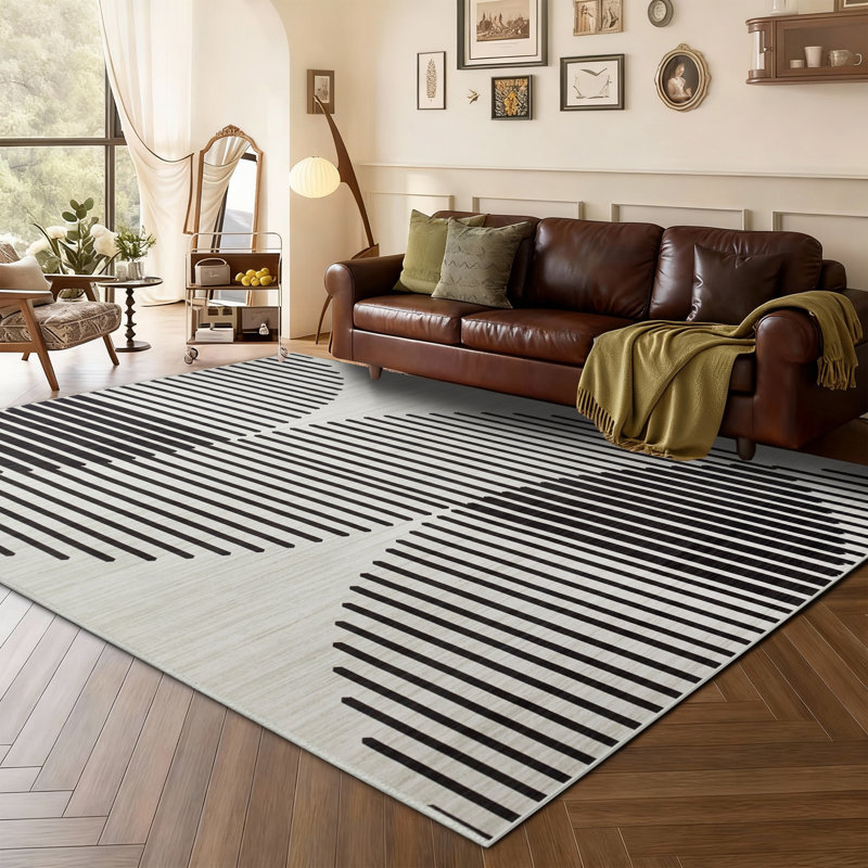 Abstract Machine Printed Shag Area Rug, Rectangle 200 x 290 cm