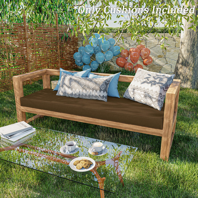 Outdoor 3.5'' Bench Seat Cushion, Available In 5 Sizes, Chocolate, 42" W x 18" D