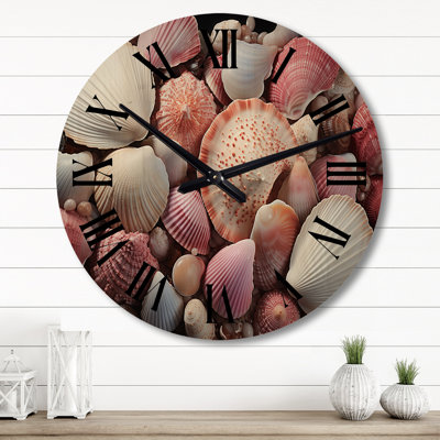 Très grande horloge murale rose