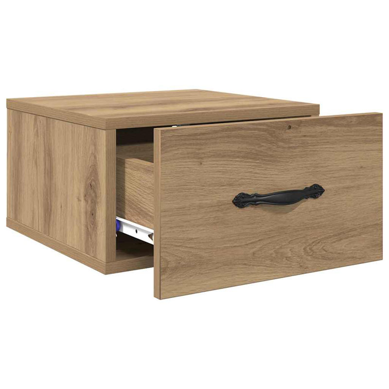 35cm W Manufactured Wood Bedside Table, Artisan Oak