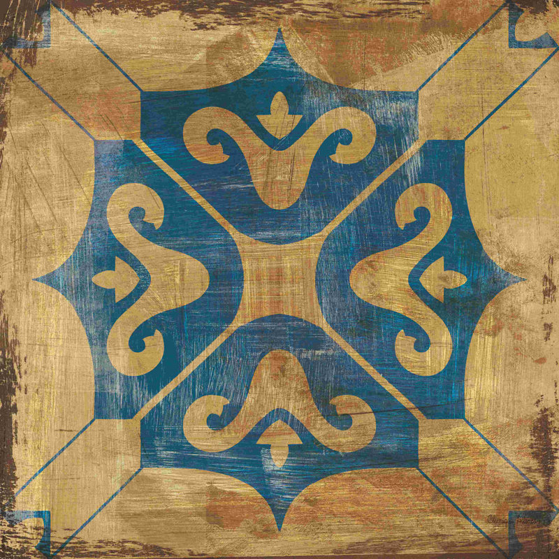 «Moroccan Tiles Blue I» par Cleonique Hilsaca, reproduction sur toile tendue, H 30 po x l 30 po
