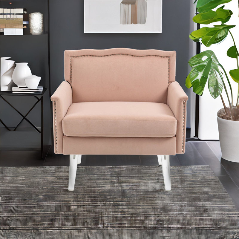 Fauteuil Jeske, Velours rose
