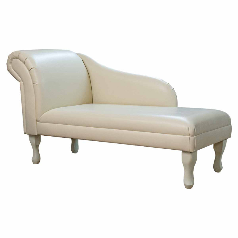 Upholstered Chaise Lounge, Cream