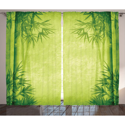 Bamboo Semi-Sheer Rod Pocket Curtain Panels