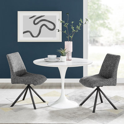 Vanessa Fabric Swivel Dining Side Chair