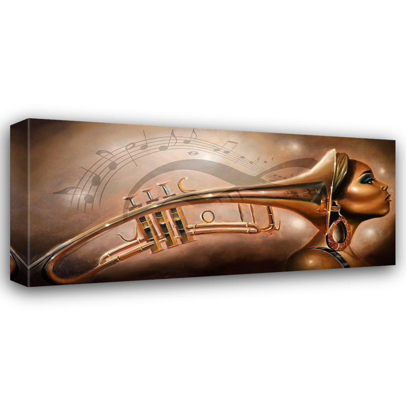 Red Red Barrel Studio®, art sur toile tendue par Salaam Gallery: She Is Music, H 24 po x l 48 po