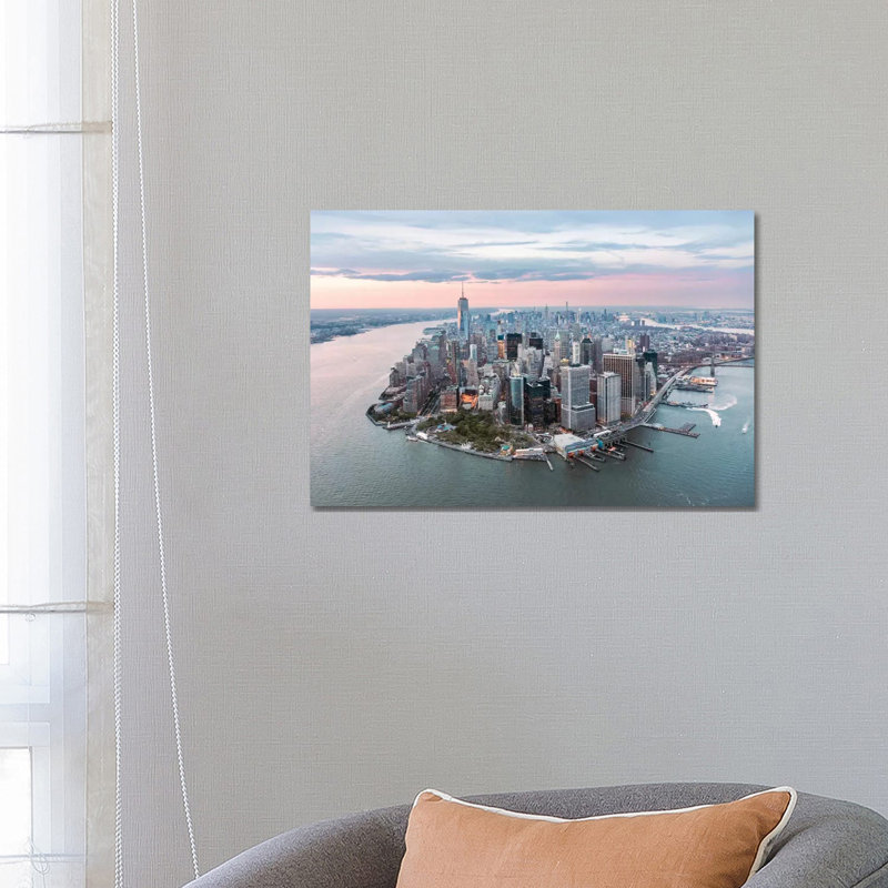 Lower Manhattan Peninsula At Sunset, New York City, New York, USA by Matteo Colombo - Wrapped Canvas Print, Wrapped Canvas