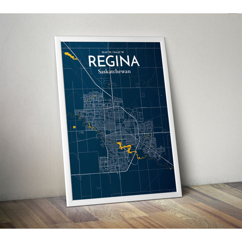 « regina city map », impression, H 24 po x l 18 po